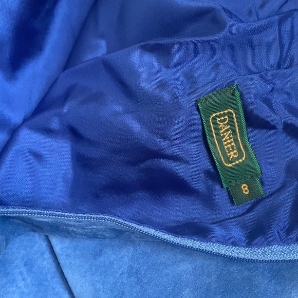 Electric Blue Suede Mini Skirt - Picture 6 of 6